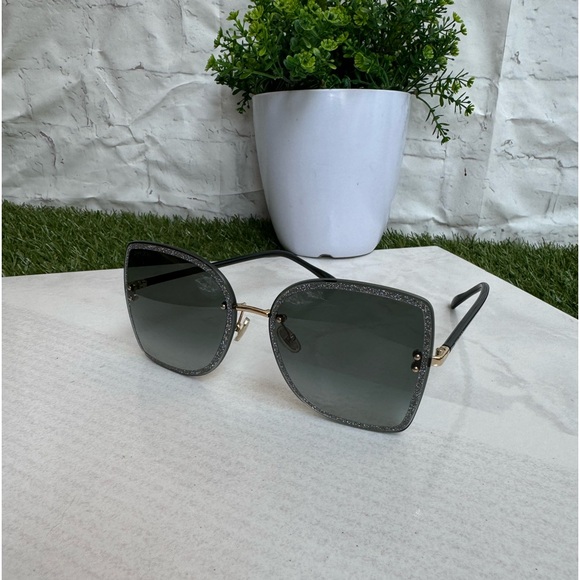 Jimmy Choo LETI/S 2M2 Black Gold Glitter
Women Sunglasses Authentic New - Picture 5 of 15